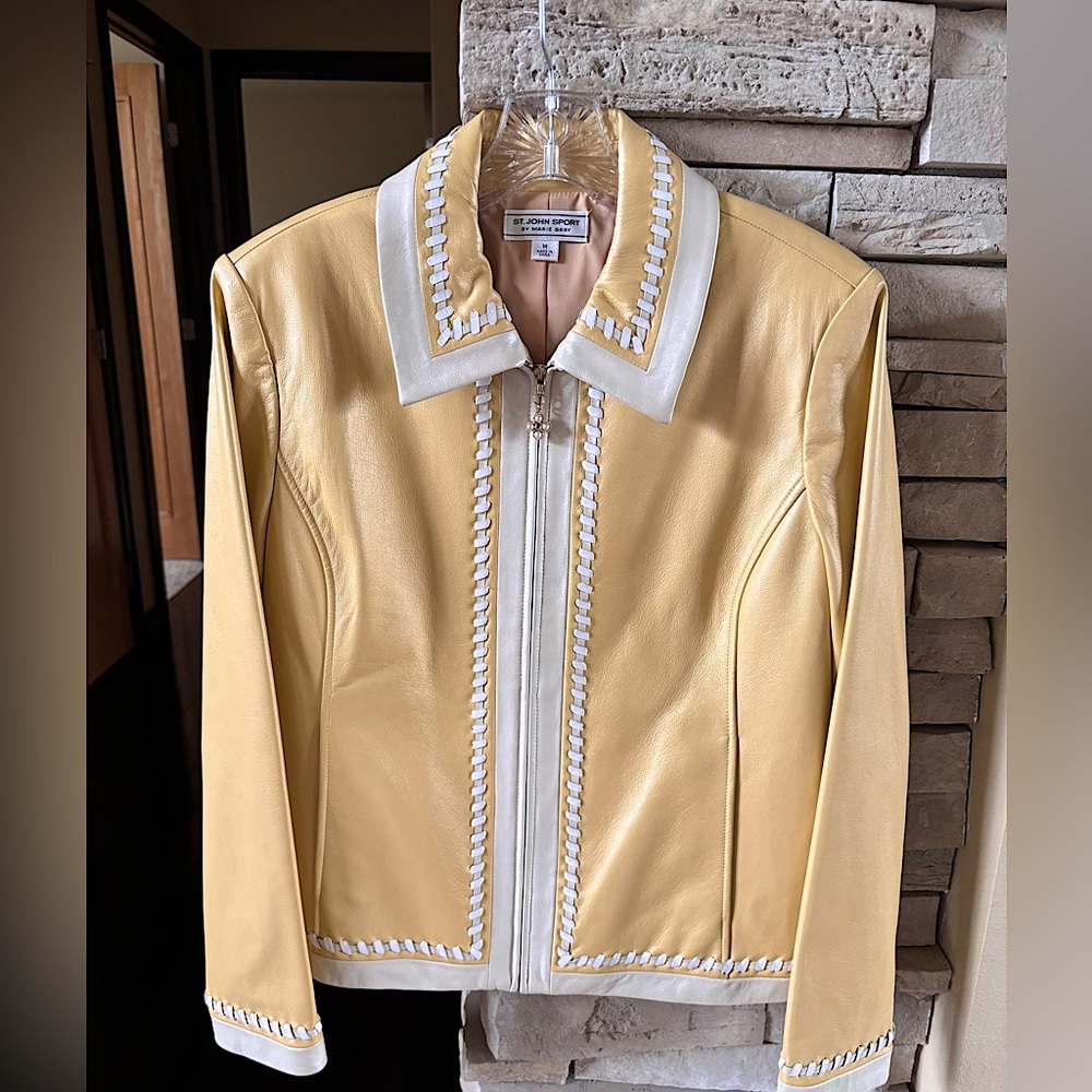 St. John Sport yellow leather jacket